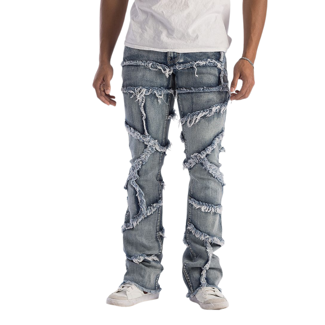 Distressed Stacked Jeans  KD2117
