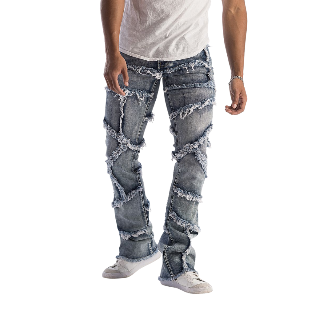 Distressed Stacked Jeans  KD2117