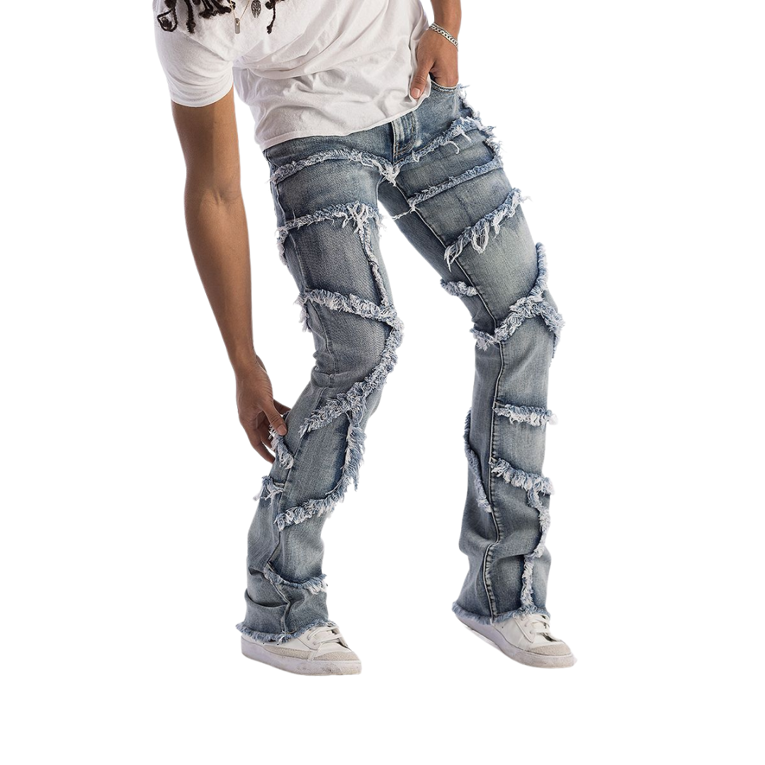 Distressed Stacked Jeans  KD2117