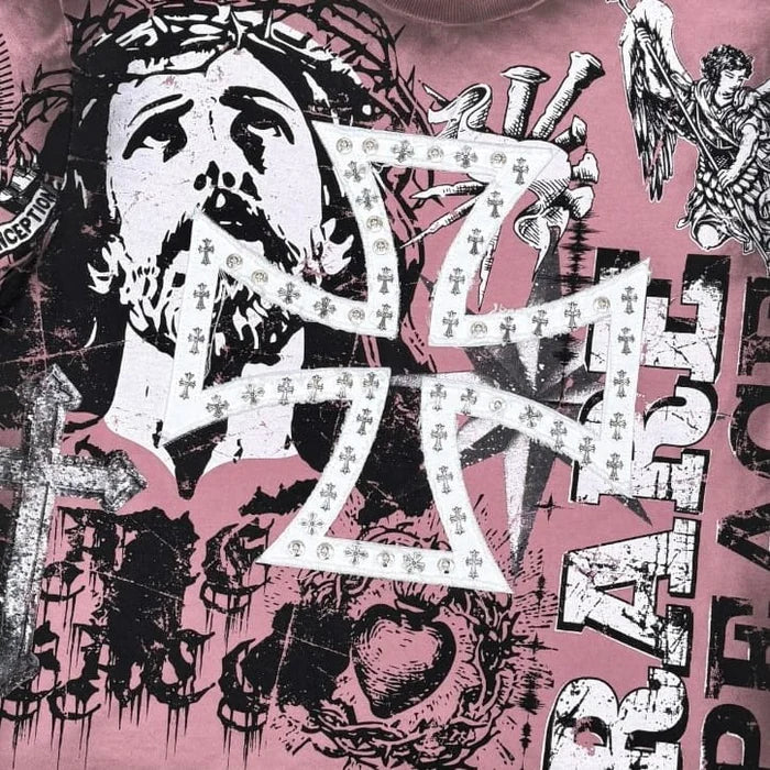 Mens Rare Peace Mad World T-Shirt (Dust Pink)