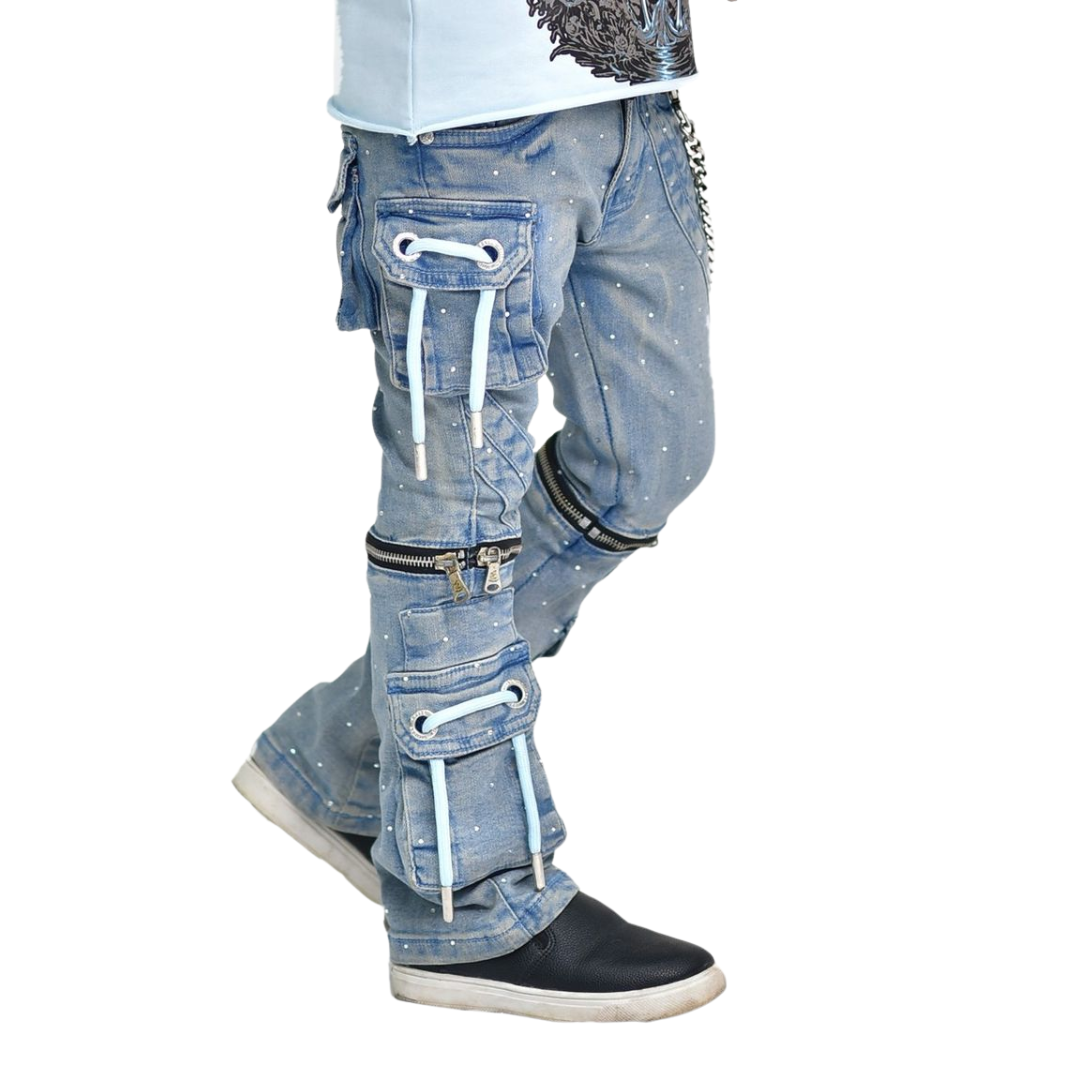 Kids Rhinestone & Chain Jeans