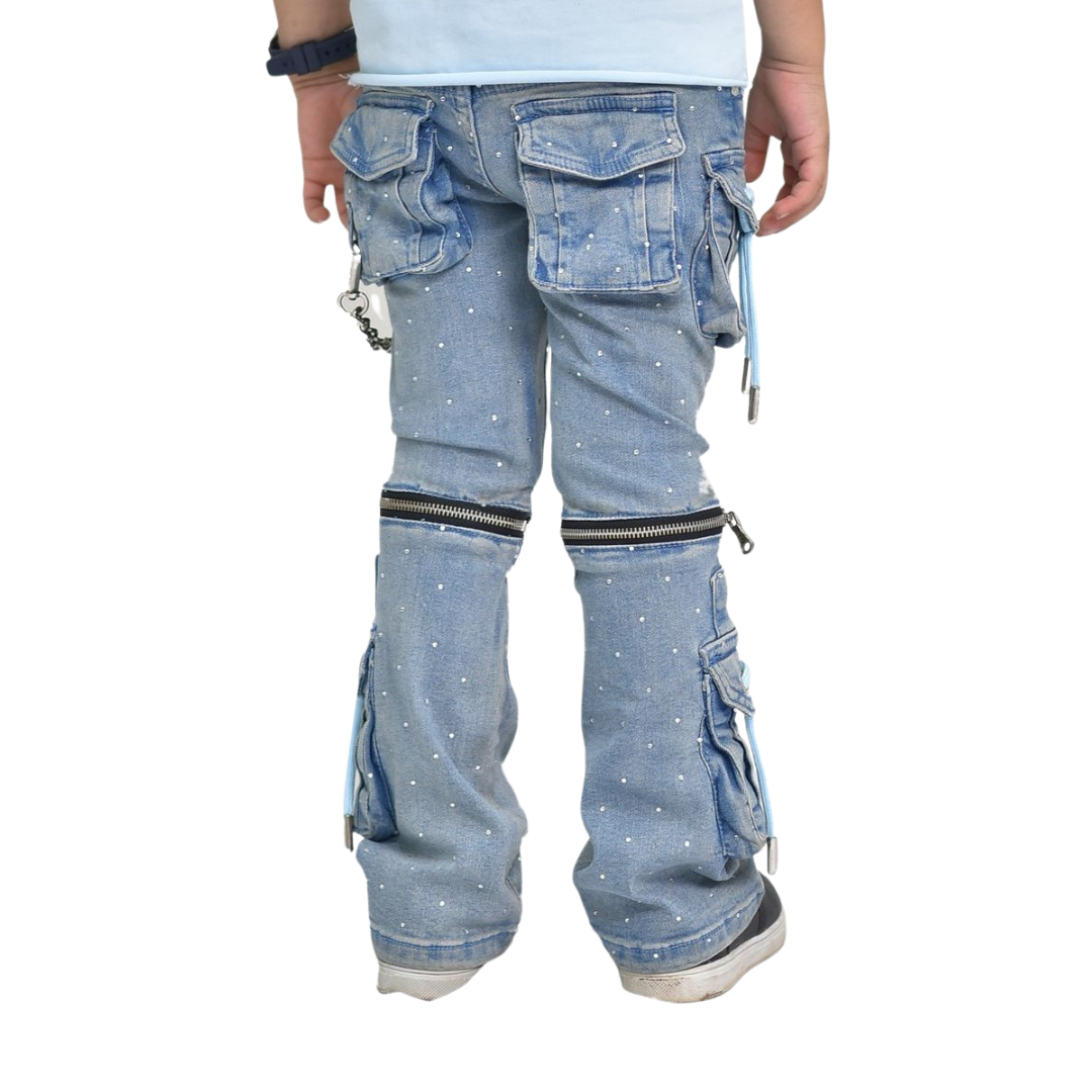 Kids Rhinestone & Chain Jeans