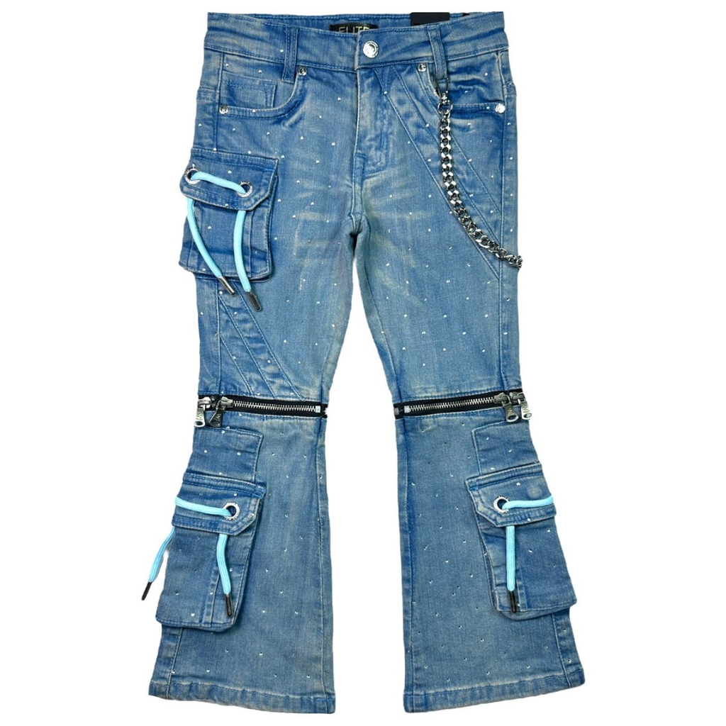 Kids Rhinestone & Chain Jeans