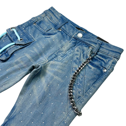 Kids Rhinestone & Chain Jeans