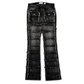 Patchwork Stacked Jeans 33958