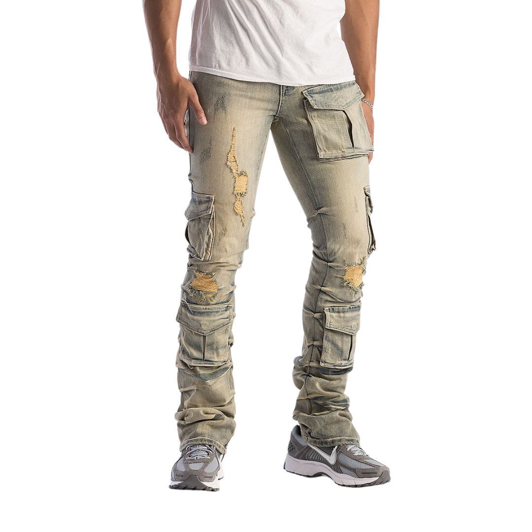 Stacked Cargo Jeans KD2056B