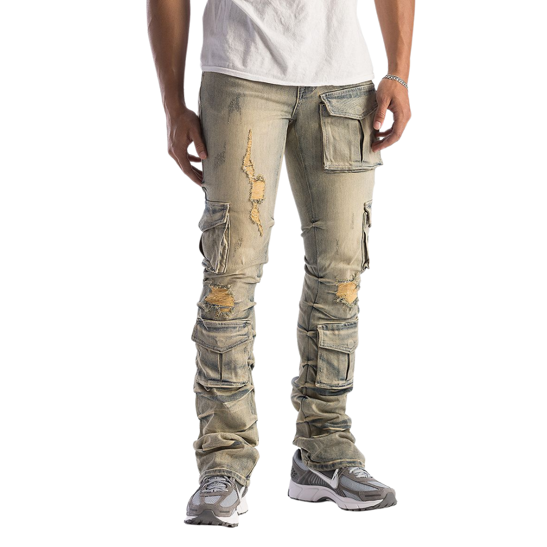 Stacked Cargo Jeans KD2056B
