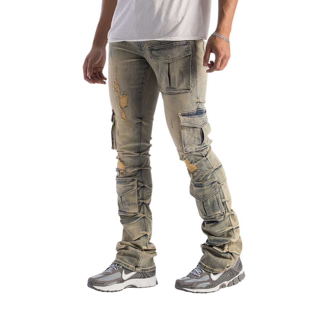 Stacked Cargo Jeans KD2056B