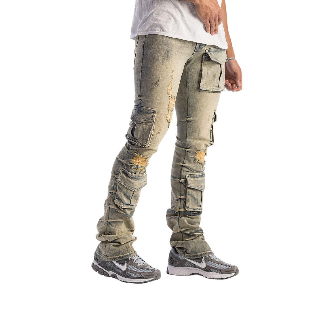Stacked Cargo Jeans KD2056B