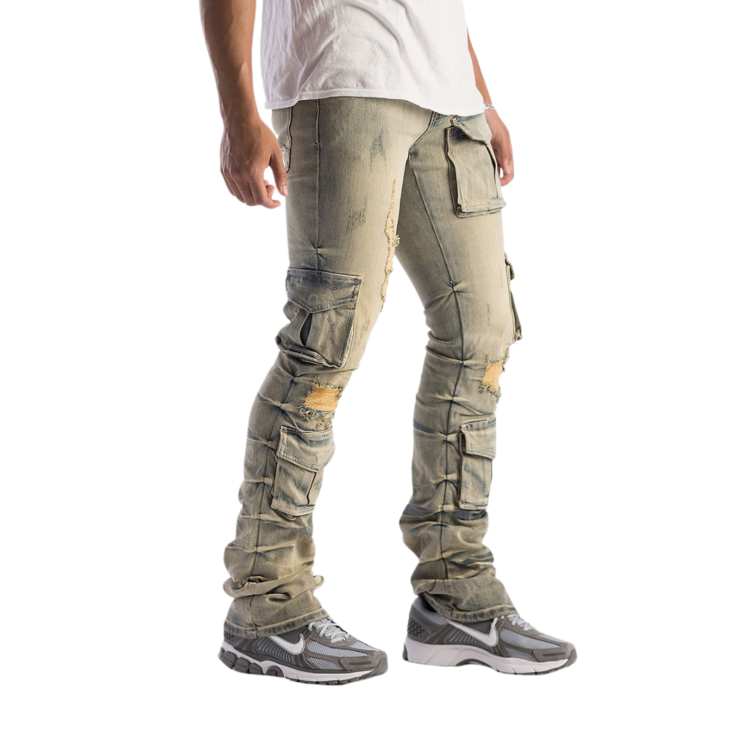 Stacked Cargo Jeans KD2056B