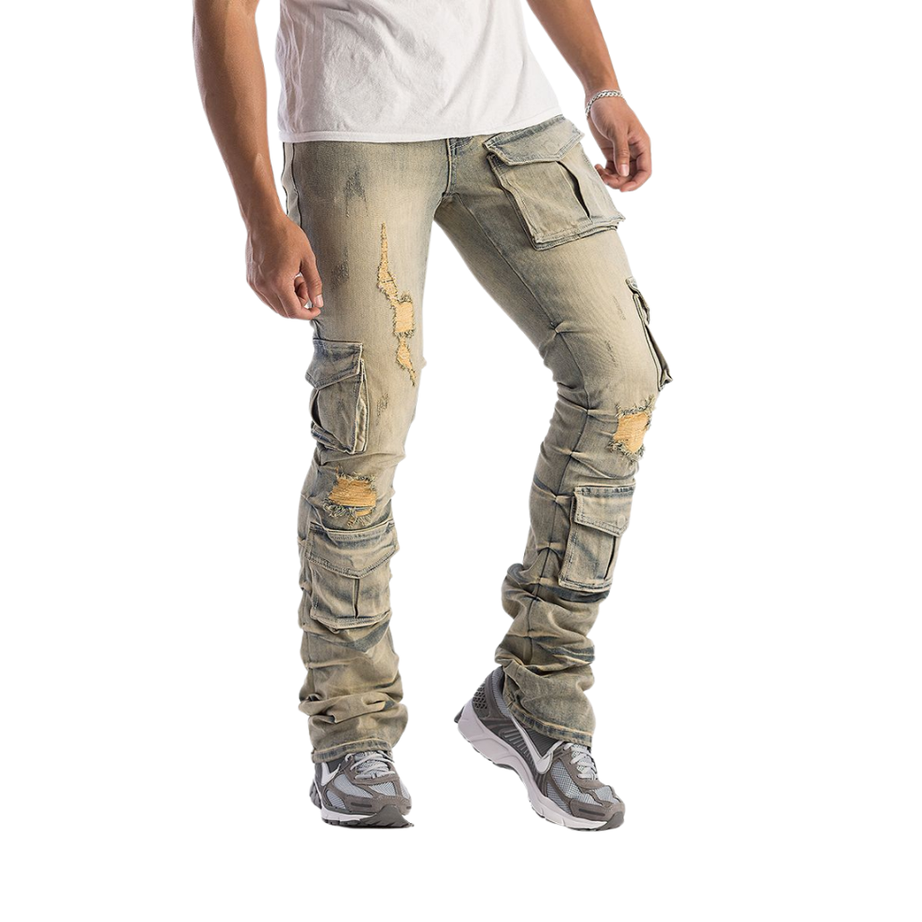 Stacked Cargo Jeans KD2056B