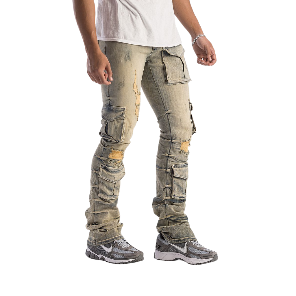 Stacked Cargo Jeans KD2056B
