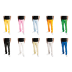 Stretch Stacked Twill Pants With Frayed Patch