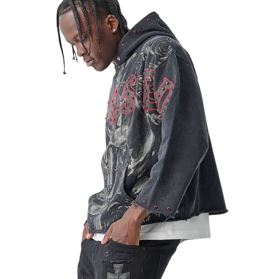 Blessed Cropped French Terry Hoodie