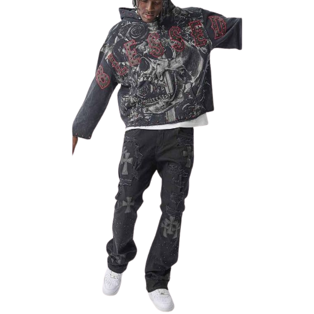 Blessed Cropped French Terry Hoodie