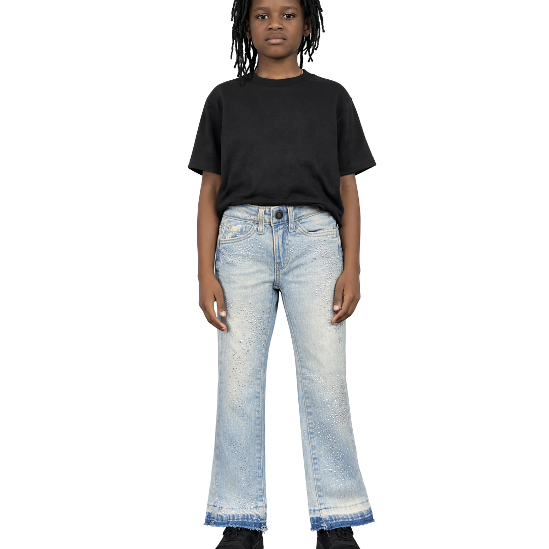 Kids Crystal Stacked Jeans JTF2316