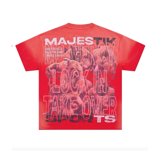 Mens Majestik Bear Sports T-shirt – Red