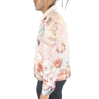 Mens Rebel Angels Tapestry Jacket Pink