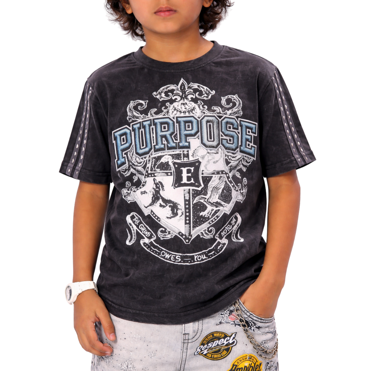 Purpose Black Kids T-Shirt