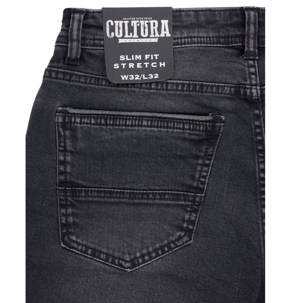 Mens Stretch Slim Fit Denim Jeans – Washed Black