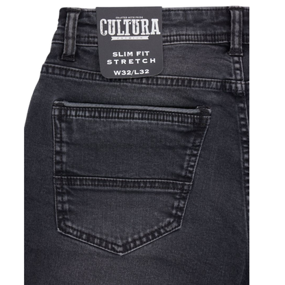 Mens Stretch Slim Fit Denim Jeans – Washed Black
