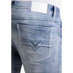 Mens Cultura Saddle Stitch Denim Shorts – Light Blue