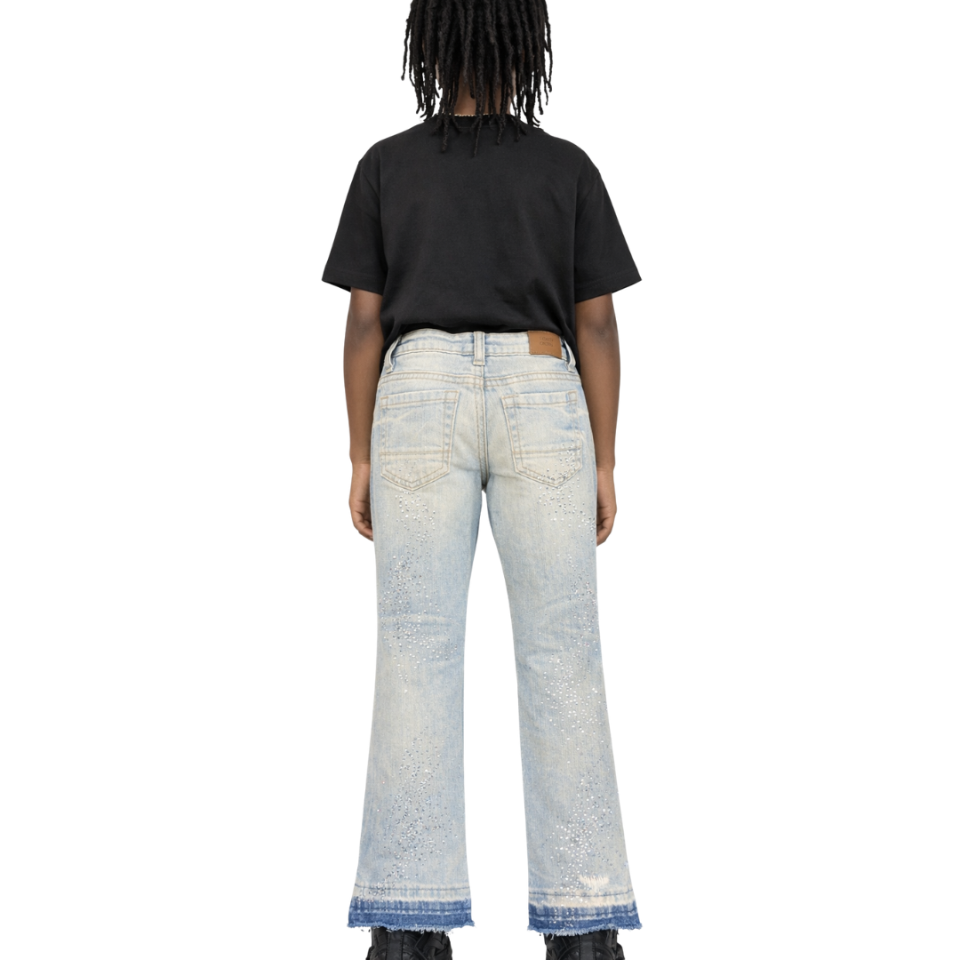 Kids Crystal Stacked Jeans JTF2316