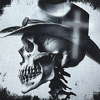Stray Skull Cowboy Profile T-Shirt Black