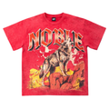 Wolf Red Men's Washed Premium T-Shirt