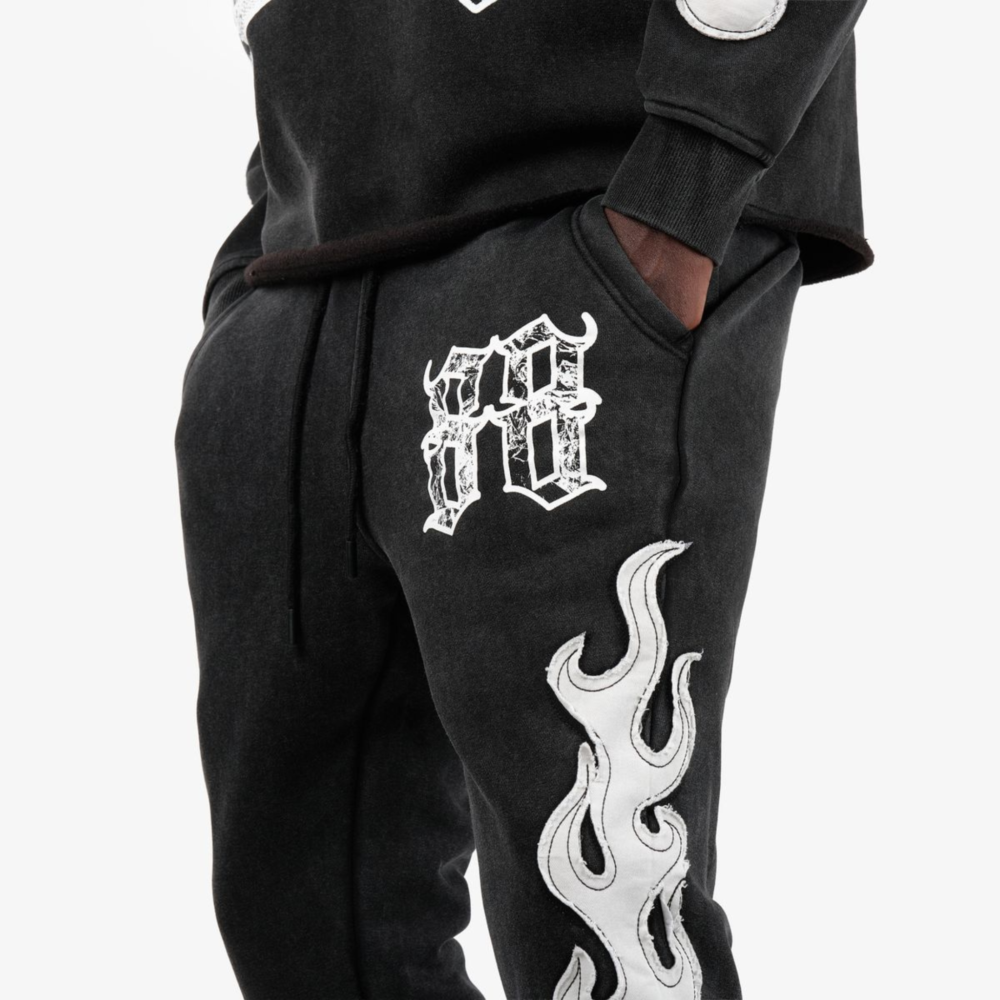 Saints 08 Vintage Wash Sweatpants – Black