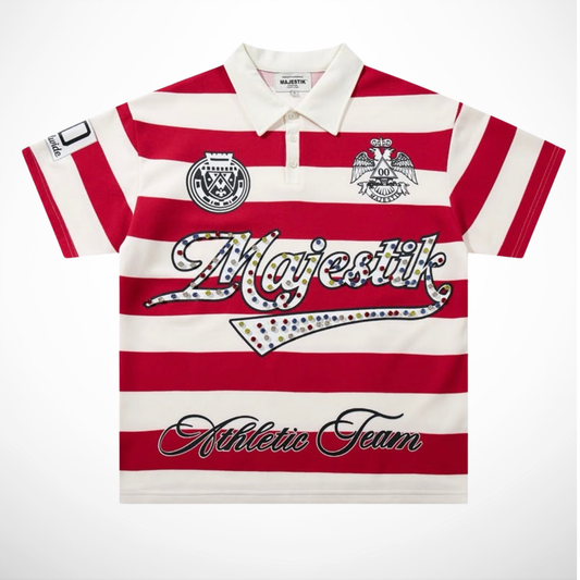 Mens Athletic Team Polo Shirt – Red & Cream