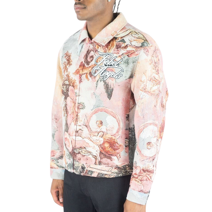 Mens Rebel Angels Tapestry Jacket Pink