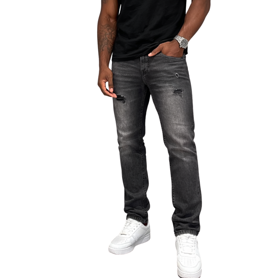 Stretch Skinny Fit Rip Repair Jeans (Sl302)