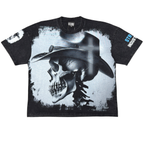 Stray Skull Cowboy Profile T-Shirt Black