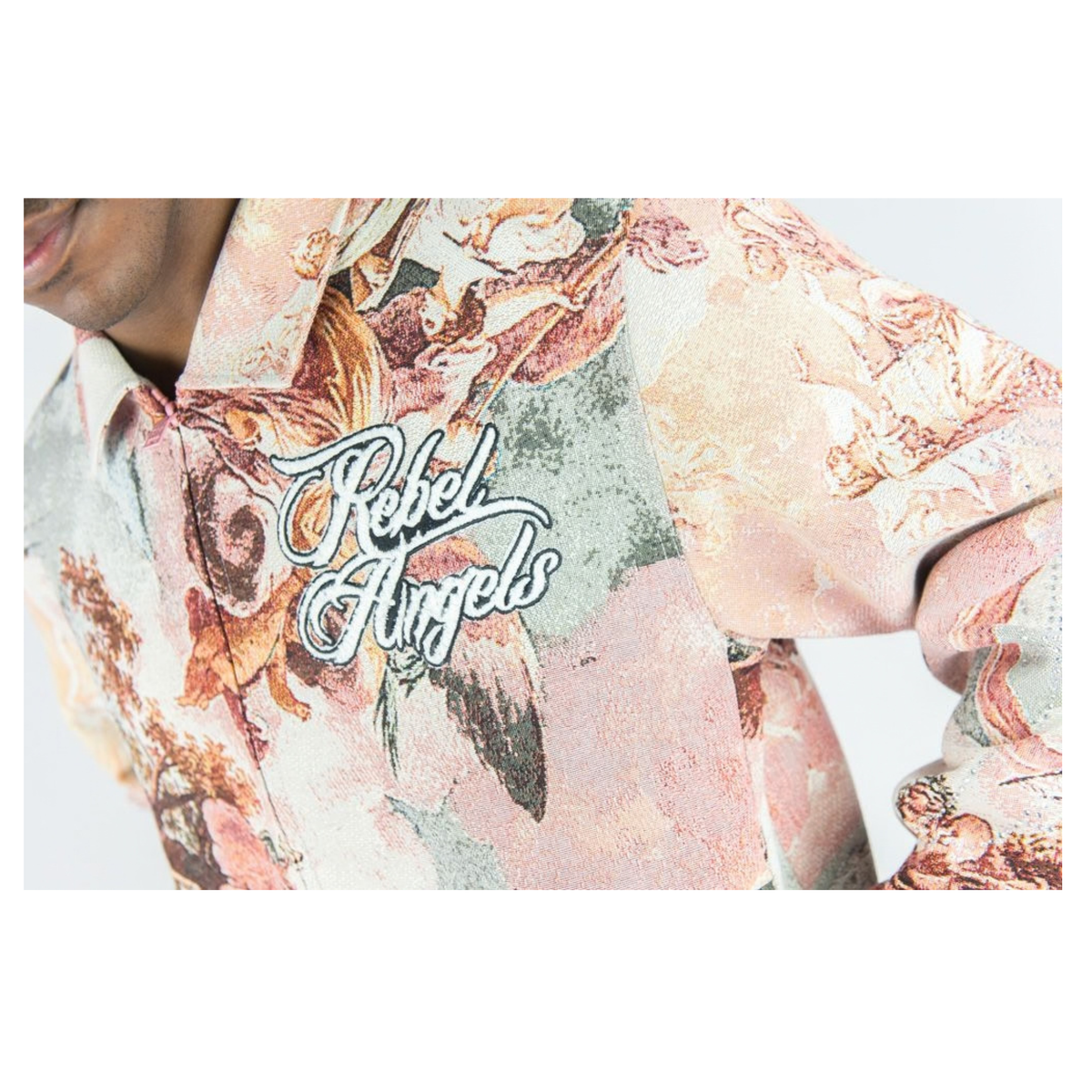 Mens Rebel Angels Tapestry Jacket Pink