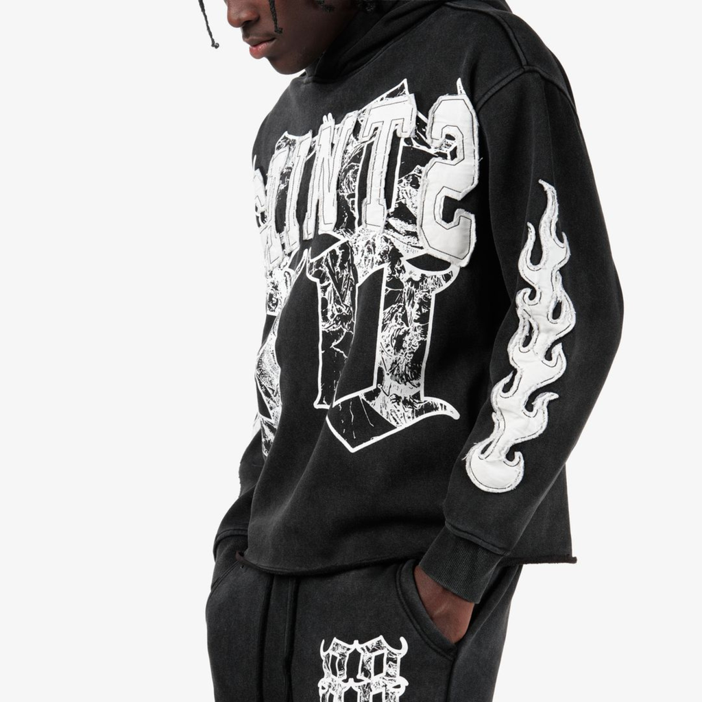 Saints 08 Vintage Wash Hoodie – Black
