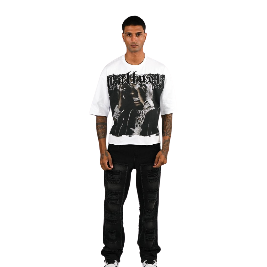 Mens Culture Streetwear Graphic T-Shirt - White