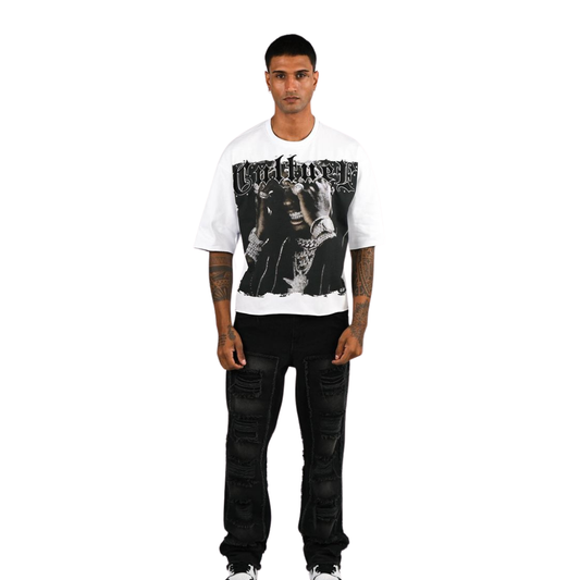Mens Culture Streetwear Graphic T-Shirt - White
