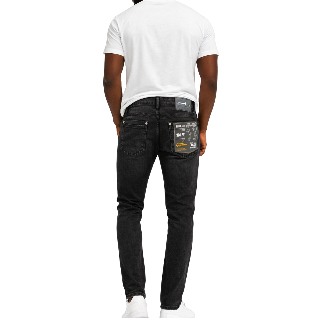 Black Slim Fit Premium Stretch Denim Jeans 