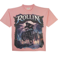 Mens Rollin Boxy Graphic T-Shirt – Pink
