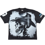Stray Skull Cowboy Profile T-Shirt Black