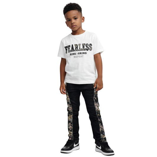 Kids Tapestry Stacked Jeans 3611