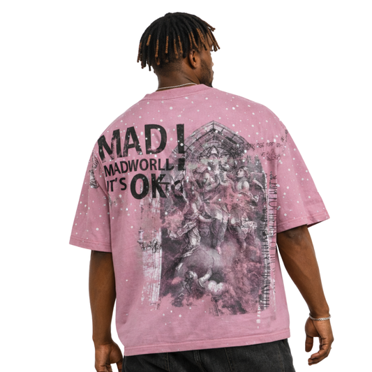 Washed Heavy Tee w/ All Over Rhinestones