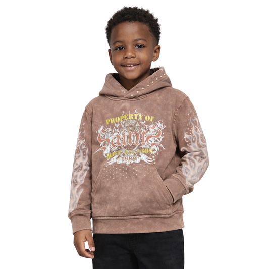 Kids Saints Hoodie - Rhinestone & Pearl Embellished