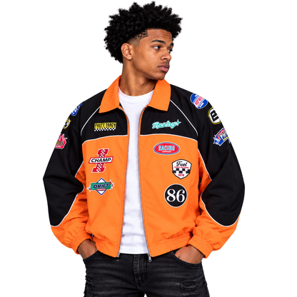 Mens Kindred Nylon Orange Track Jacket
