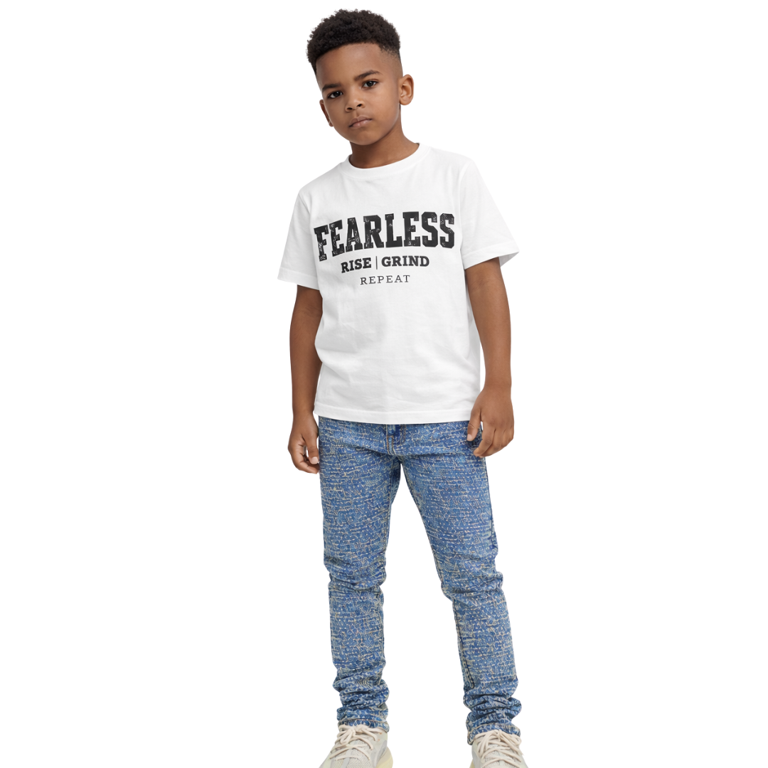 Kids All Over Stone Laser Rip Jean