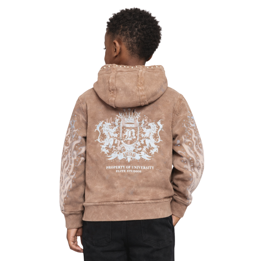 Kids Saints Hoodie - Rhinestone & Pearl Embellished