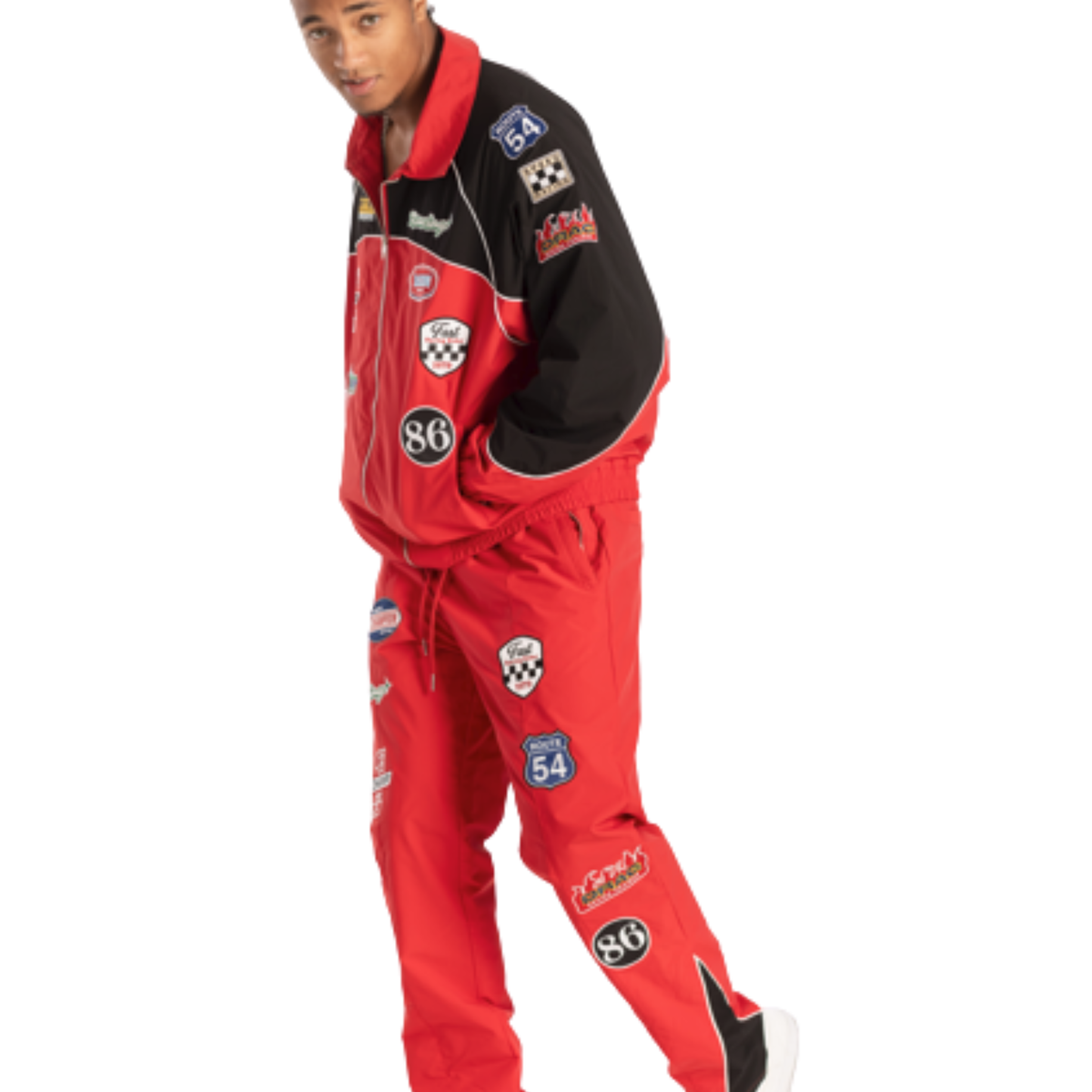 Mens Patch Nylon Zip-Up Jacket