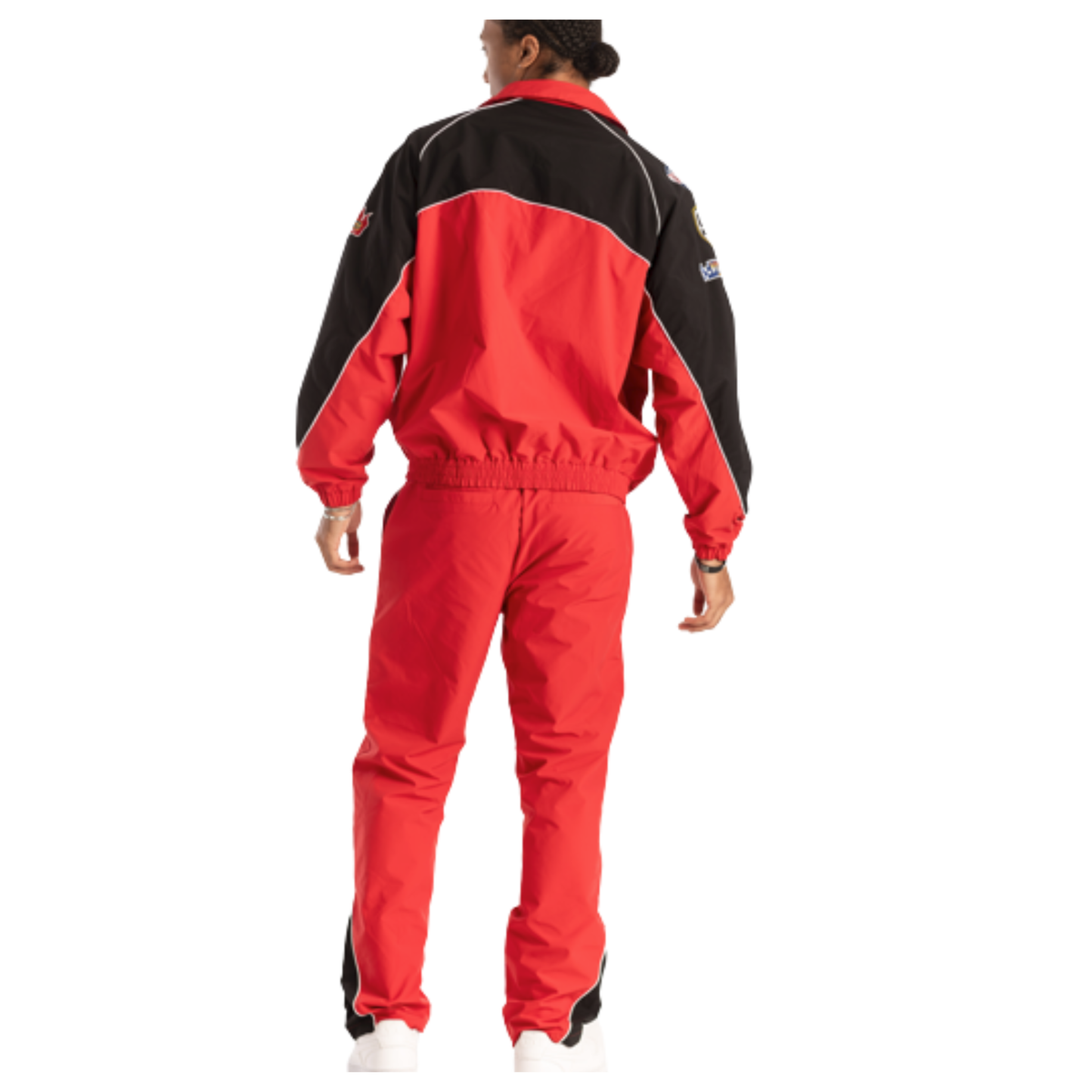 Mens Patch Nylon Zip-Up Jacket