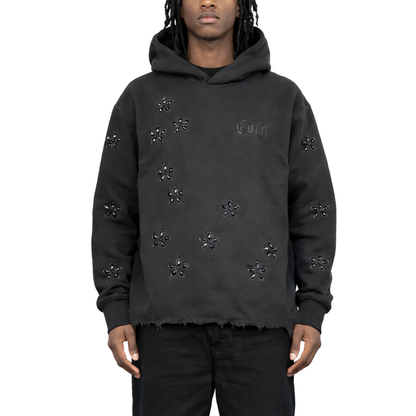 Fashion Fleece Multi Crystal Embroidered Hoodie